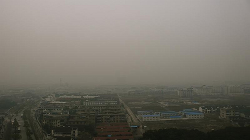 air pollution over Suzhou, China