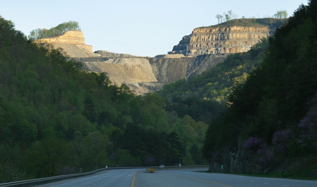 This view of a former mountaintop in Pike County, Kentucky, which is now lying in nearby valleys, shows what's left when the coal is gone. (Photo by iLoveMountains.org/Flickr) 