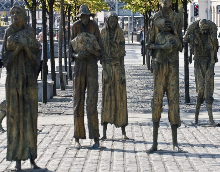 Famine, as visualized by sculptor Rowan Gillespie on Custom House Quay in Dublin, Ireland. Famine is what hedge fund manager Jeremy Grantham is really talking about in his latest investor letter. (Photo by William Murphy/Flickr)