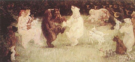 The Glad News Bears are cute and entertaining, but should not be mistaken for financial advisers or life coaches. (Painting by Frederick Stuart Church [Public domain], via Wikimedia Commons) 