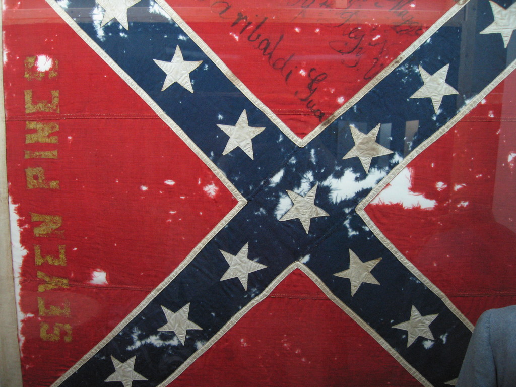 When this battle flag of the 11th Mississippi Infantry was carried up Cemetery Ridge in Pickett's Charge, it must have felt about as friendless as the "Confederate flag" feels today. BTW, what everybody is arguing about today is not the flag of the Confederacy, but the battle flag of the Army of Northern Virginia. 