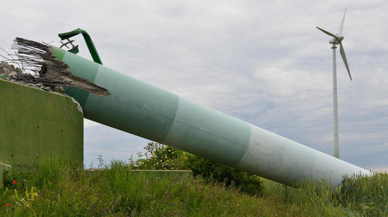 wind turbine down